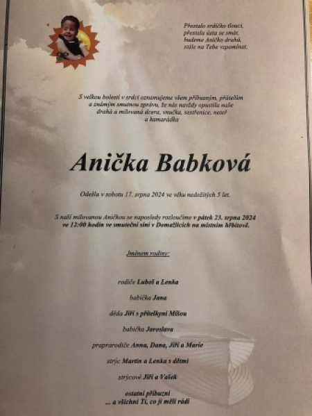 Loučíme se s Aničkou Babkovou